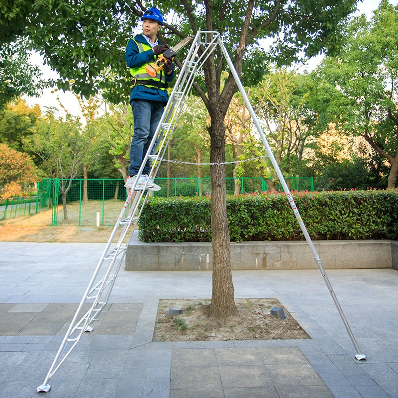 Multi-Size Foldable Orchard Aluminum Tripod Ladder Safety Working Platform Ladder For Fruit Picking Up And Tree Pruning