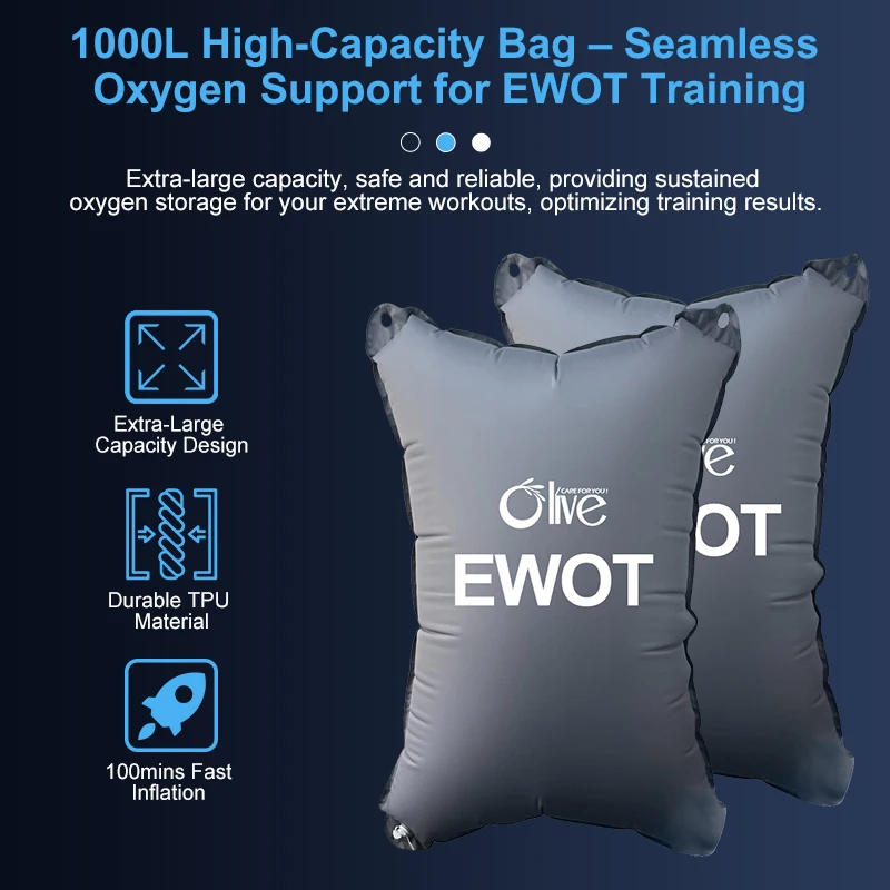 Olive 10L Oxygen Concentrator EWOT Training System with 1000L Reservoir Bag for Exercise With Oxygen Therapy EWOT
