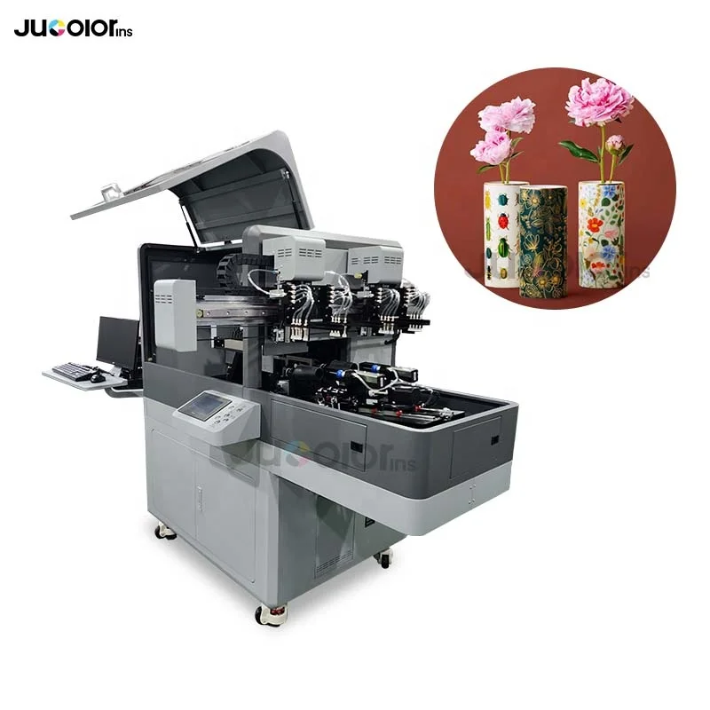 High Speed 360 Degrees Professional Cylinder Printer for Bottles Cups Tumblers Cans Goblets Jars Tubes