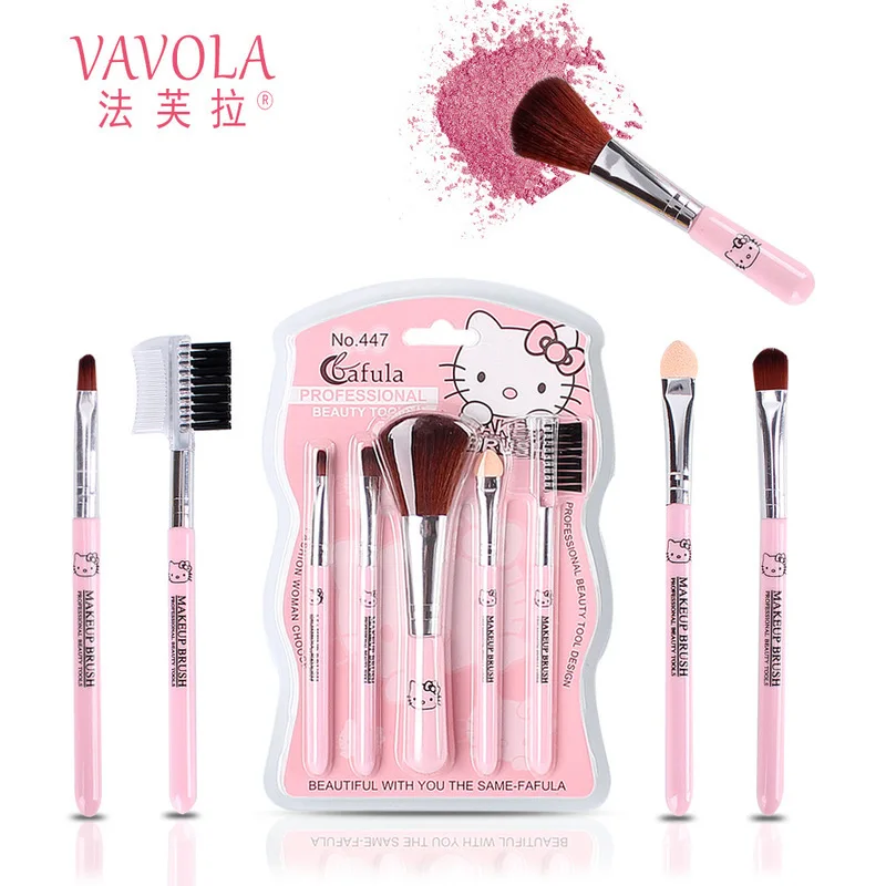 High quality KT cat five makeup brush Girl Pink makeup brush blush beauty makeup tool