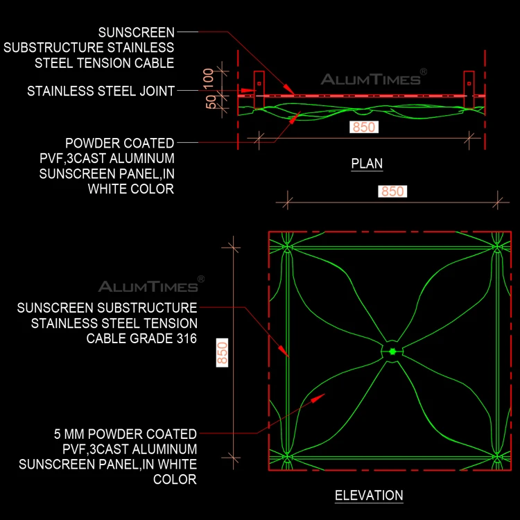 Alumtimes Most Popular Durable Decorative Batten Sheet Metal Curtain Wall Cladding  Decoration Aluminum Profile Mashrabiya Panel