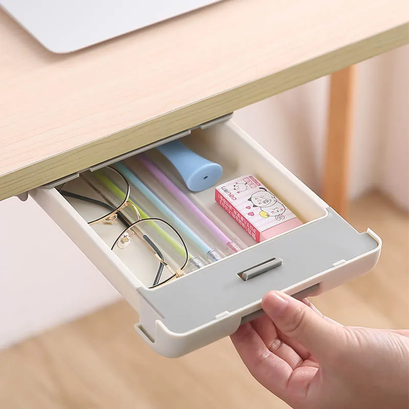 Hot Sale Self-Adhesive Pencil Tray Drawer Under Table Storage box