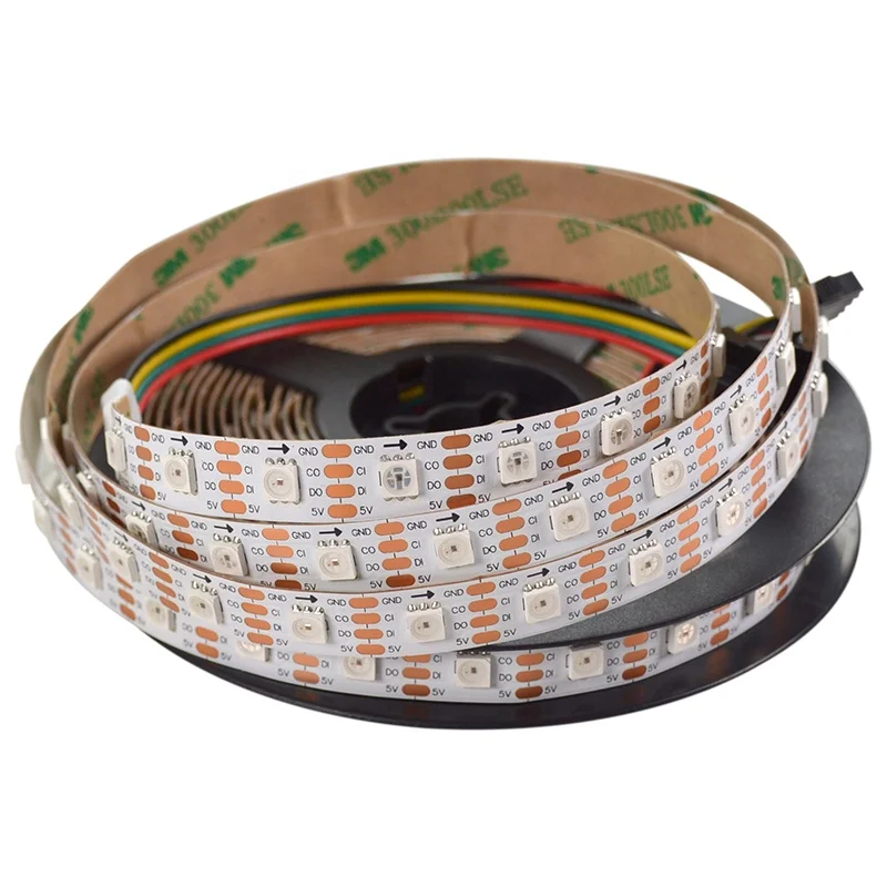 60LED/m 300LED HD107S /APA102 Double data Transmission Flexible Addressable RGB LED Strip Light
