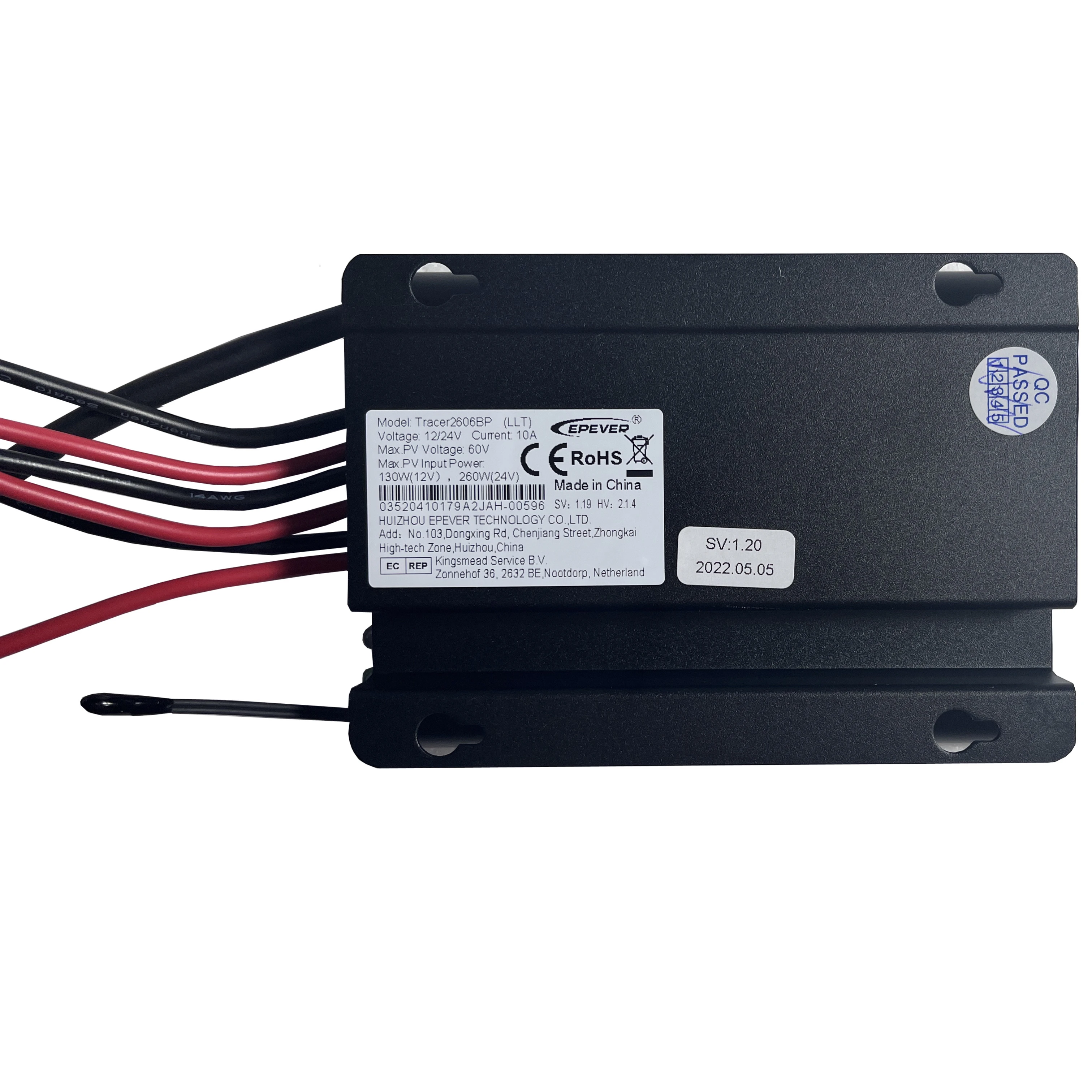 EPEVER Tracer2606BP Waterproof IP68 Outdoor Use Aluminum Case MPPT Solar Charge Controller 10A With USB Cable