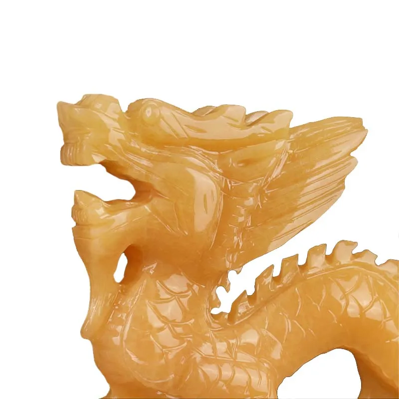 Wholesale desk decoration natural green jade dragon high quality crystal dragon carving crafts