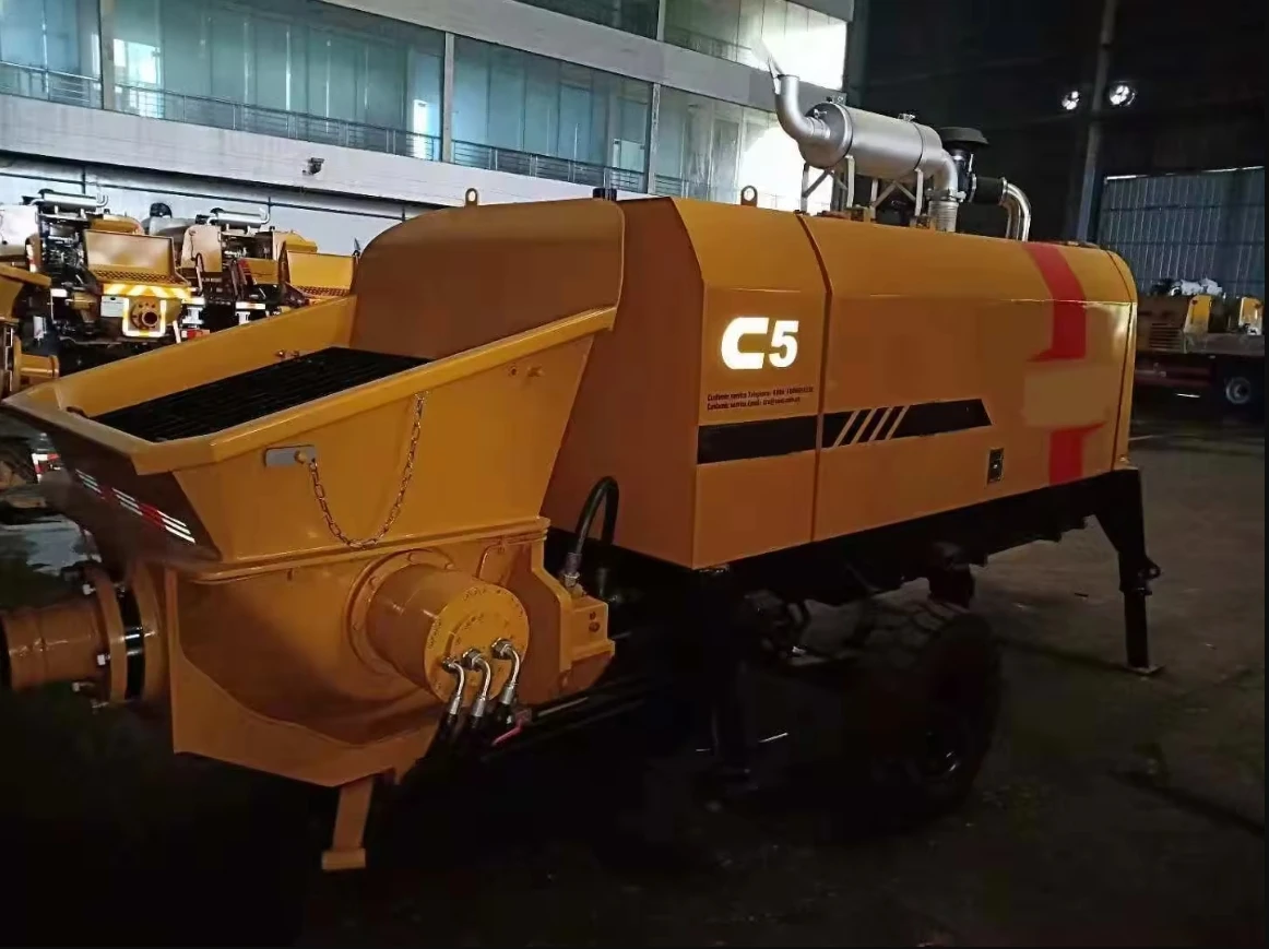 Factory price Concrete Machinery trailer mounted concrete pump HBT12020C-5S hot selling