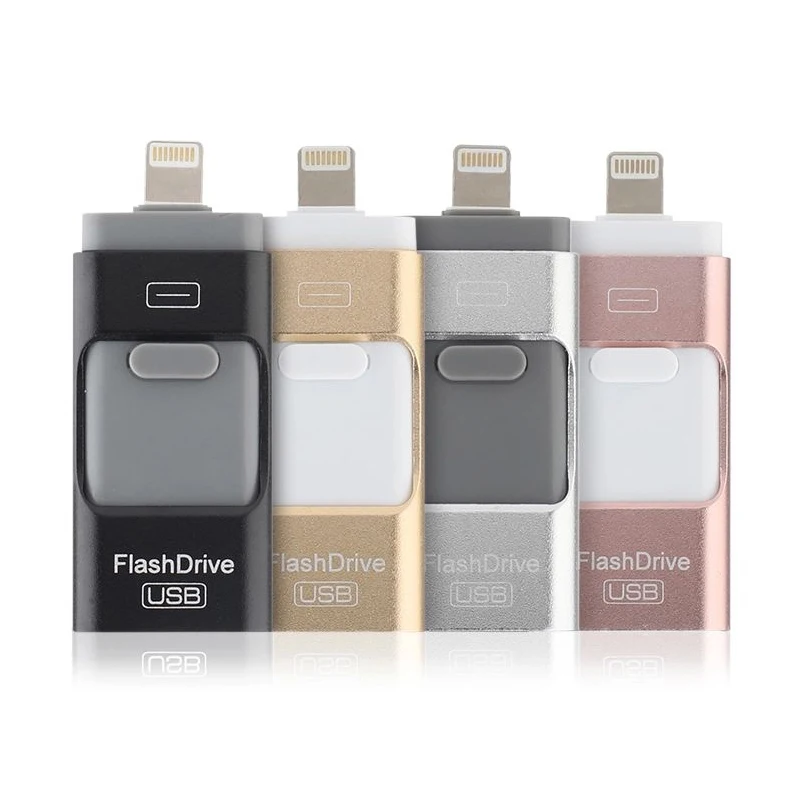 
3 In 1 Function For Iphone Usb 3.0 Flash Drive Metal Otg Pen Drive Memory Stick Otg 8gb ~ 128gb Usb Pendrive 