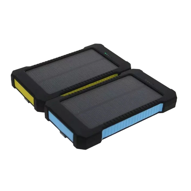 Portable waterproof solar panel led light slim power bank charger  solar powerbank for cellphone 20000mah