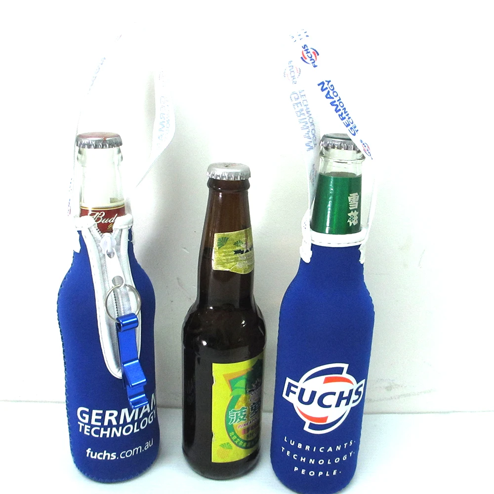 12 Oz Beer Bottle Sleeve Covers with Beer Opener and strap handle