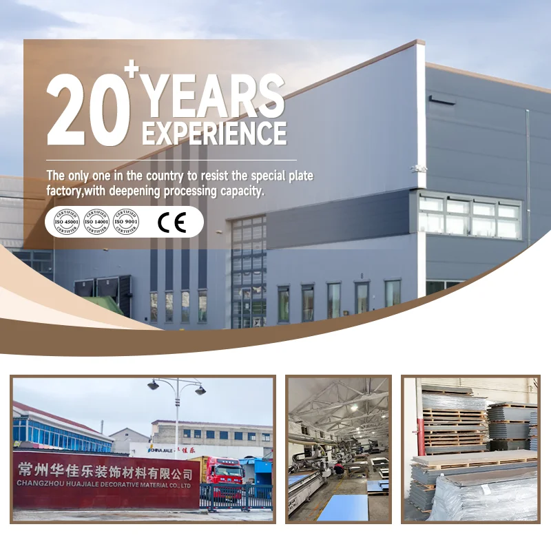 Huajiale Hot Sale Factory Direct metallic finish high pressure laminate plywood custom hpl panel outdoor