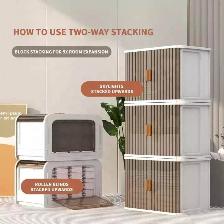 Haixing Installation-free layer cabinet office bathroom One-piece design Rolling Door collapsible  plastic storage cabinets
