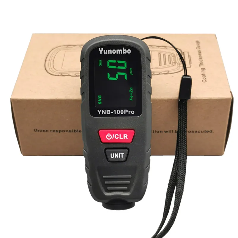 Yunombo 2023 New Release YNB-100Pro Fe nFe Fe+Zn Mini Film Thickness Meter Coating Thickness Gauge Car Paint Thickness Tester
