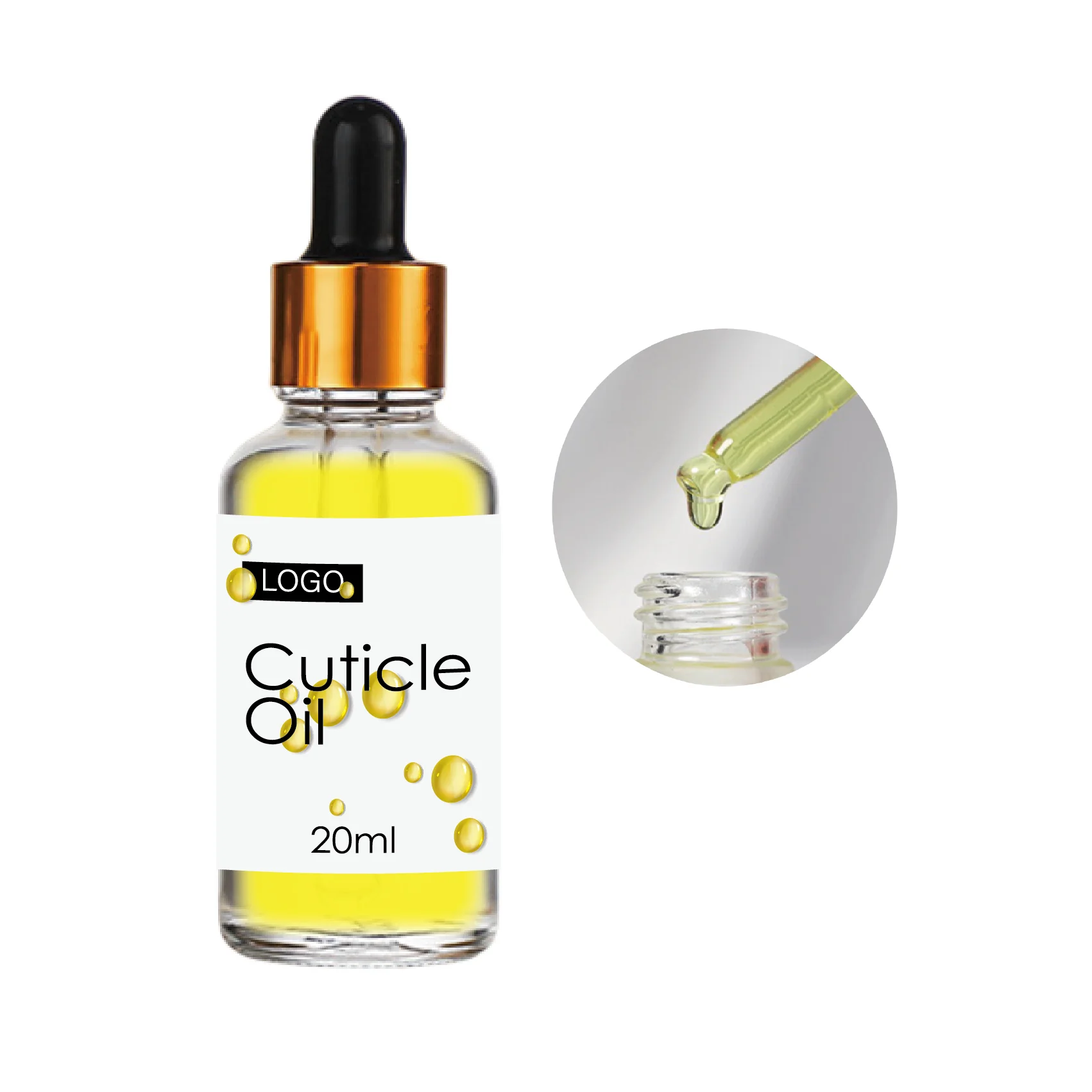 Private label cuticle oil 10ml 15ml 20ml 30ml 50ml round bottle  cuticle oil dropper bottle