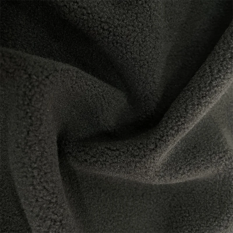 Customized Color 100 Polyester Double Side Brush One Side Anti Pilling Knit Wool Fleece Fabric Polar