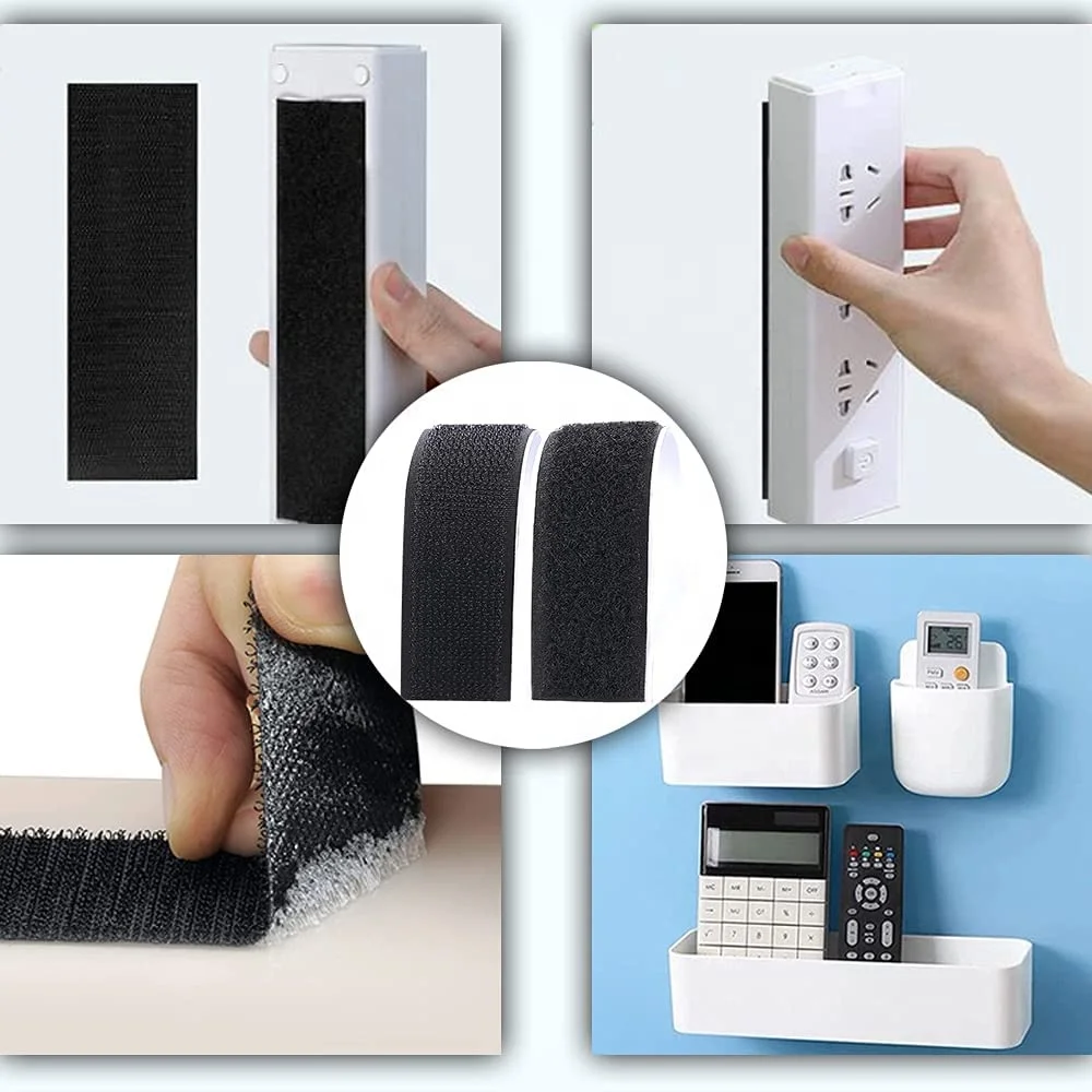 Strong Self Adhesive Hook and Loop Fastener Tape Nylon Sticker Adhesive Strips Glue Tape DIY Craft Accessories 16-150mm