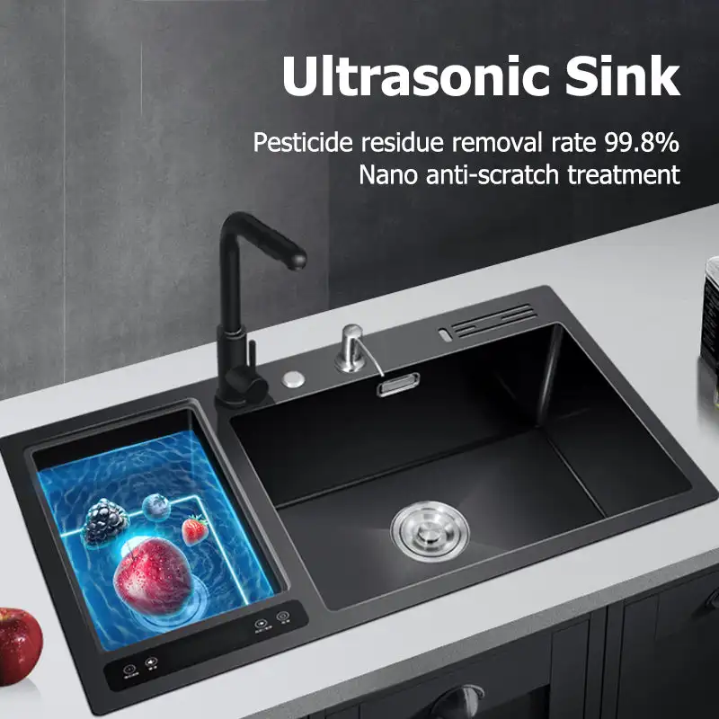 The Nano Smart Sink Package Stainless Steel Ultrasonic Fruit And Vegetable Cleaning Technology