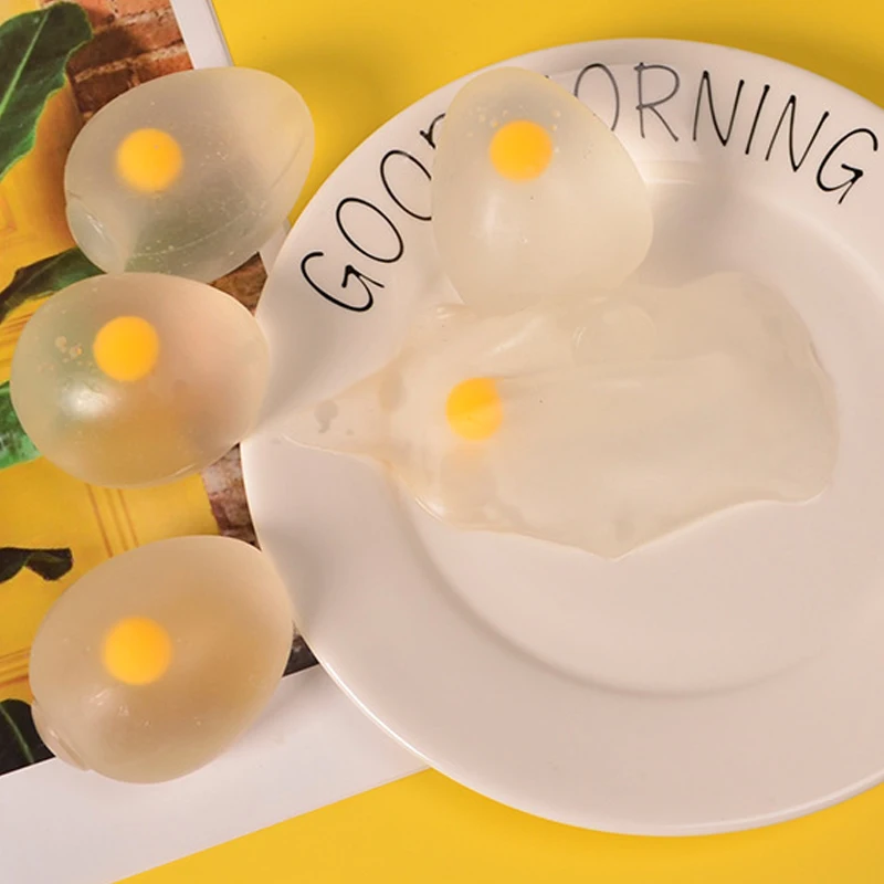 2024 Hot Sale Tpr Anti Fidget Funny Splat Sticky Single Egg Toy for Child