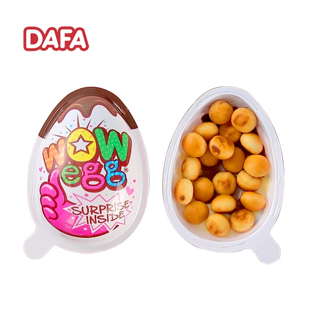 Hot popular high quality WOW small chocolate egg and biscuit cup for sale with surprise toys gift inside for kids