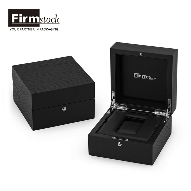 luxury custom logo popular wooden watch mens packaging case PU leather storage gift design watch box