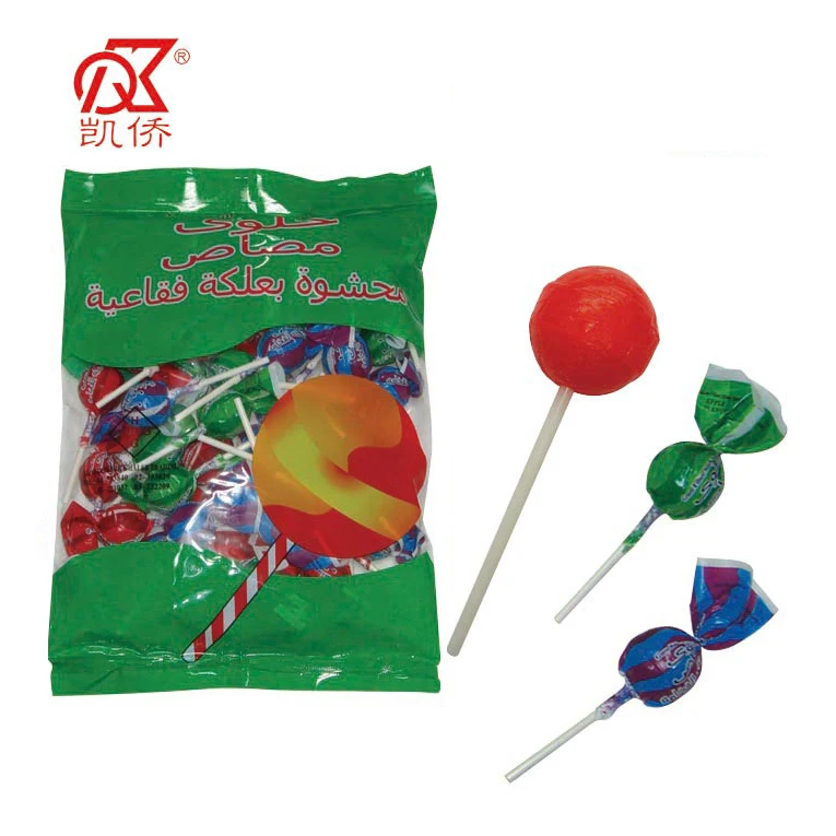 
16g Twist Lollipop Strawberry Filled Bubble Gum 