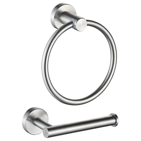 Luxury Quality Wall Mounted Brushed 304 Stainless Steel Hotel Bath Accessories 3PCS Towel Bar Set