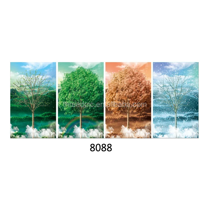 Four season tree design 4 flip lenticular design hot seller