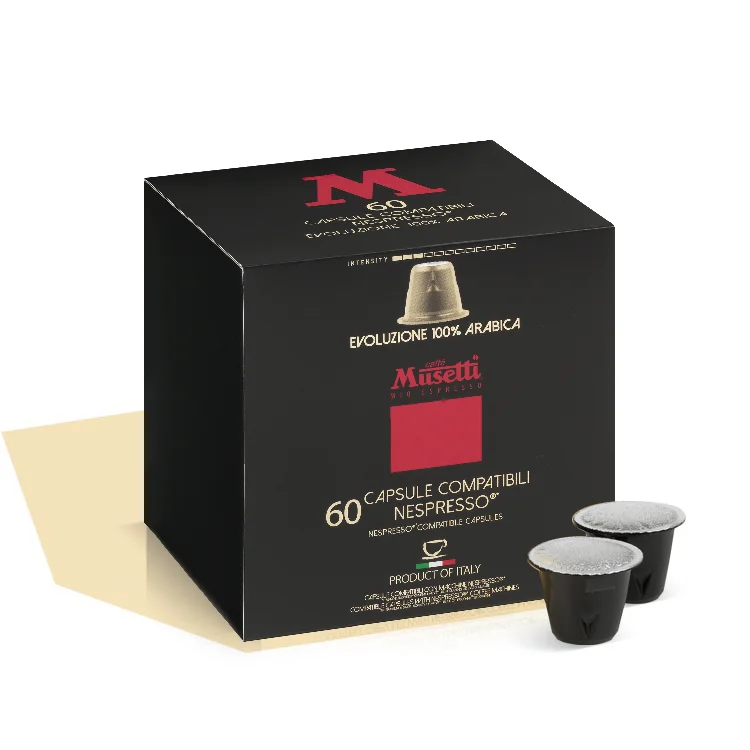 Evoluzione 60 Carton Capsules Compatible Espresso-Coffee-Capsules Coffee Dispenser Capsules Manufactours