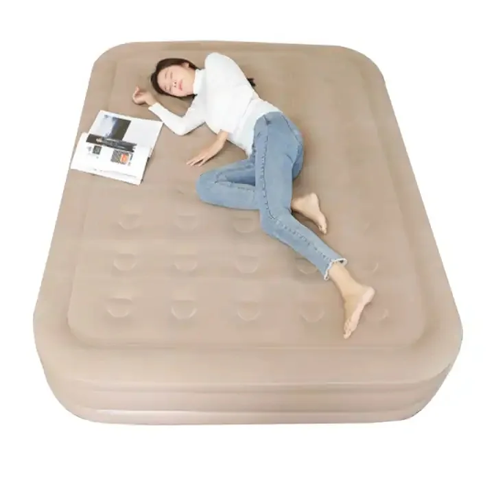 Factory Wholesale OEM ODM Internal Charging Lithium Battery Couple Camping Air Mattresses with Air Pump