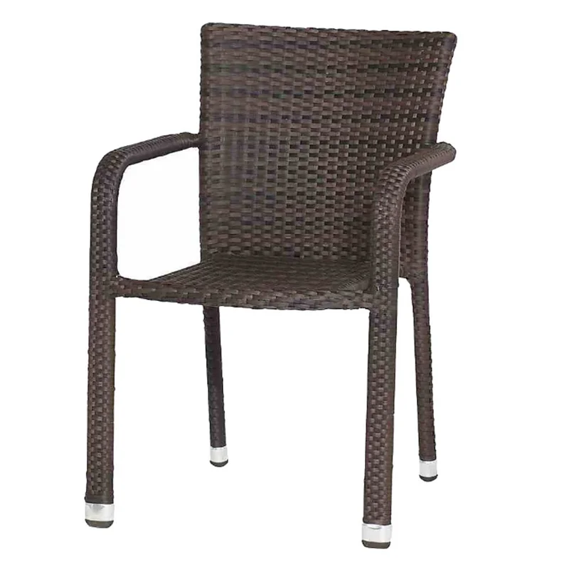 Indoor Outdoor Restaurant Wicker Rattan Stack Chair Match the All Kinds of Dining Table Garden Patio Dining Hall Chair