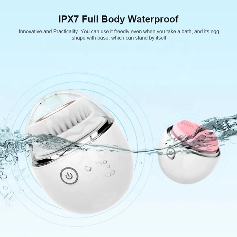 IPX7 водостойкая силиконовая Очищающая щетка для лица Глубокая Чистка Пор вибрационный массаж электрическая