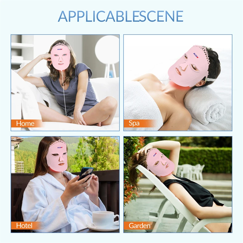 ZJZK Beauty Face Mask Beauty Machine Face Mask Face Led Light Therapy Skin Whitening Acne Treatment Pigment Removal for Women