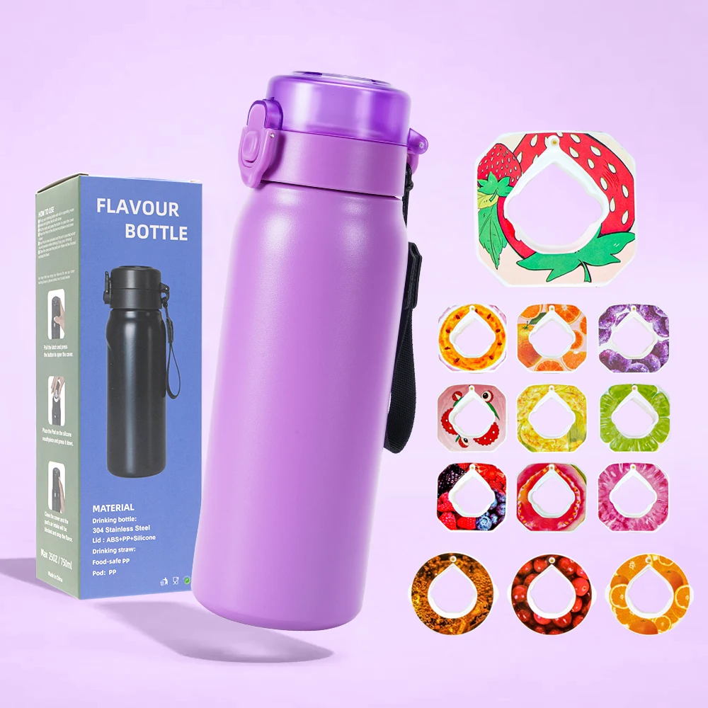 2024 the most popular Double Stainless Steel Water Bottle 700 ml Fruit Flavor Pods for Adults Gym Travel Hot Thermal Insulation