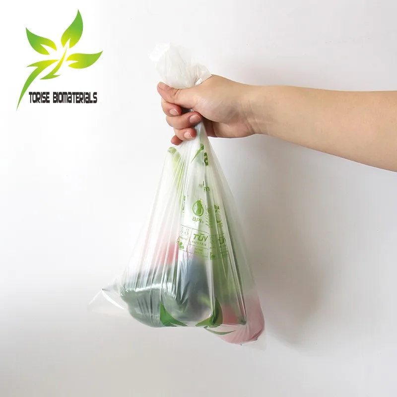 Bulk Reusable PLA Biodegradable & Compostable Shopping Produce Bags Plastic Fruit & Vegetable Packaging Bags on Roll