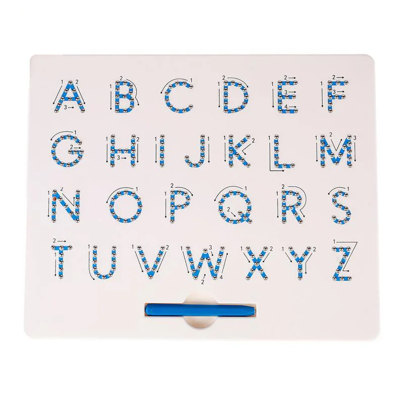 Alphabets Board with Stylus Pen DIY Mag Pad English Tracing Board Educational Toy Magnetic Drawing Board