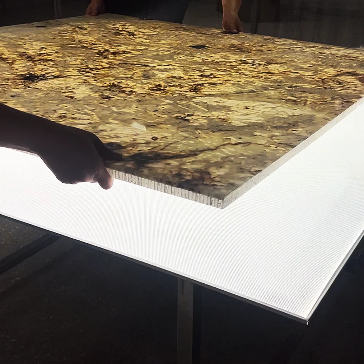 Custom Illuminated LED Panel Backlit PMMA Edgelit Panel onyx led backlighting Marble Stone lit lgp acrylic panel