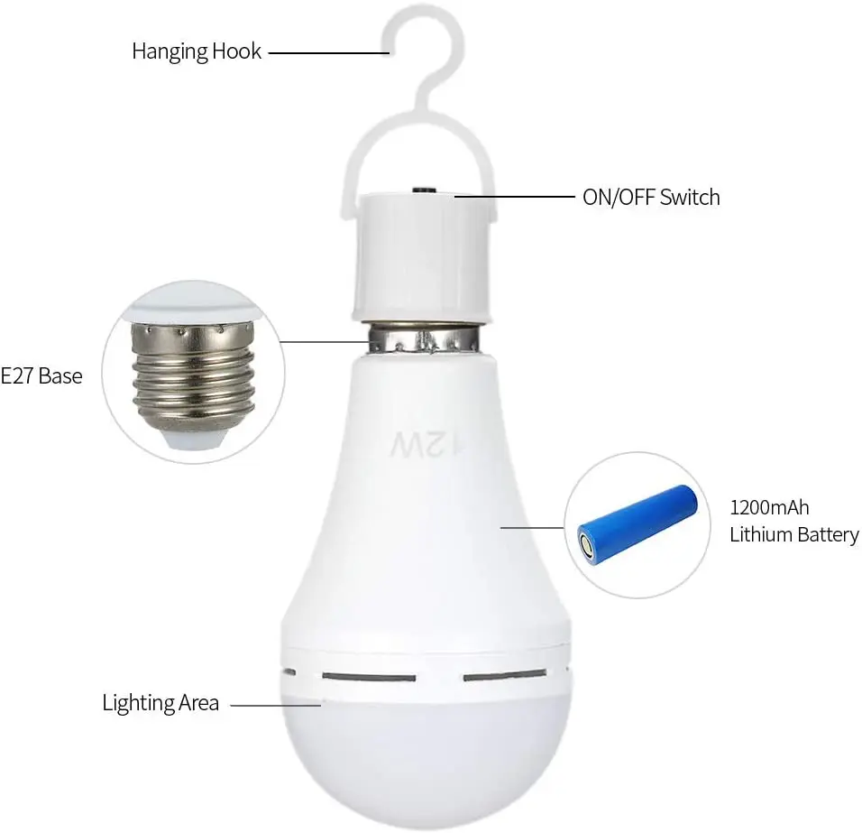 E26 B22 E27 аккумуляторная Светодиодная лампа для дома 9 Вт аварийная лампа перезаряжаемая лампа