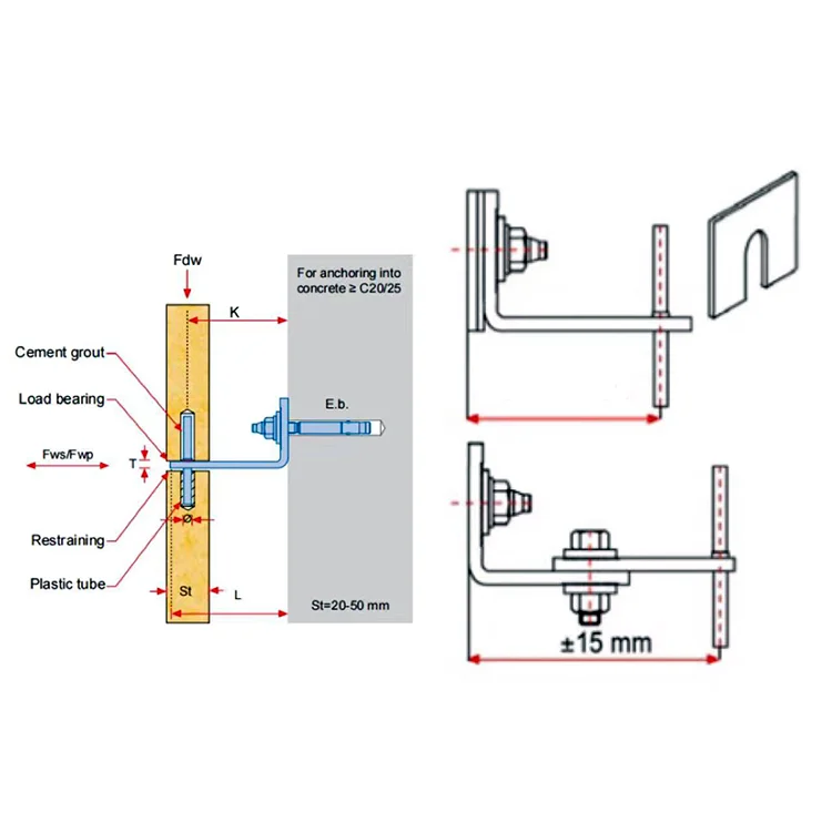 Dry Granite Stone Clamp Curtain Wall Fittings L Anchor
