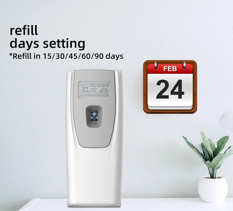 100ML Mini LCD Wall Mounted Automatic Air Freshener Spray Aerosol Dispenser