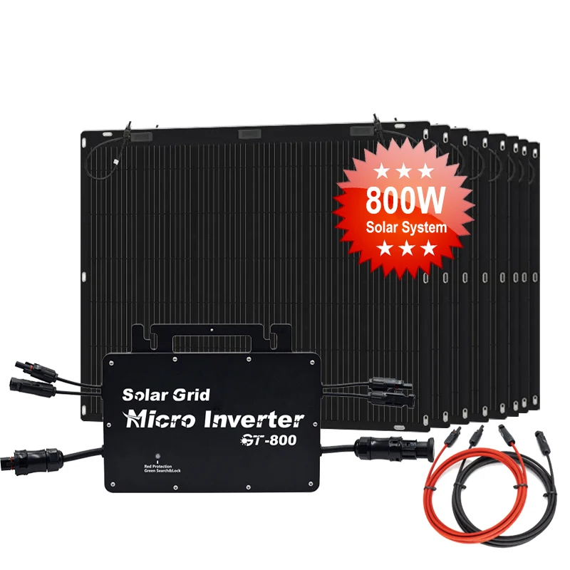 GCSOAR 800W Balcony Solar System Battery Kit Micro Inverter Green Technology Flexible Solar Panel MPPT Home Power System Ltd.