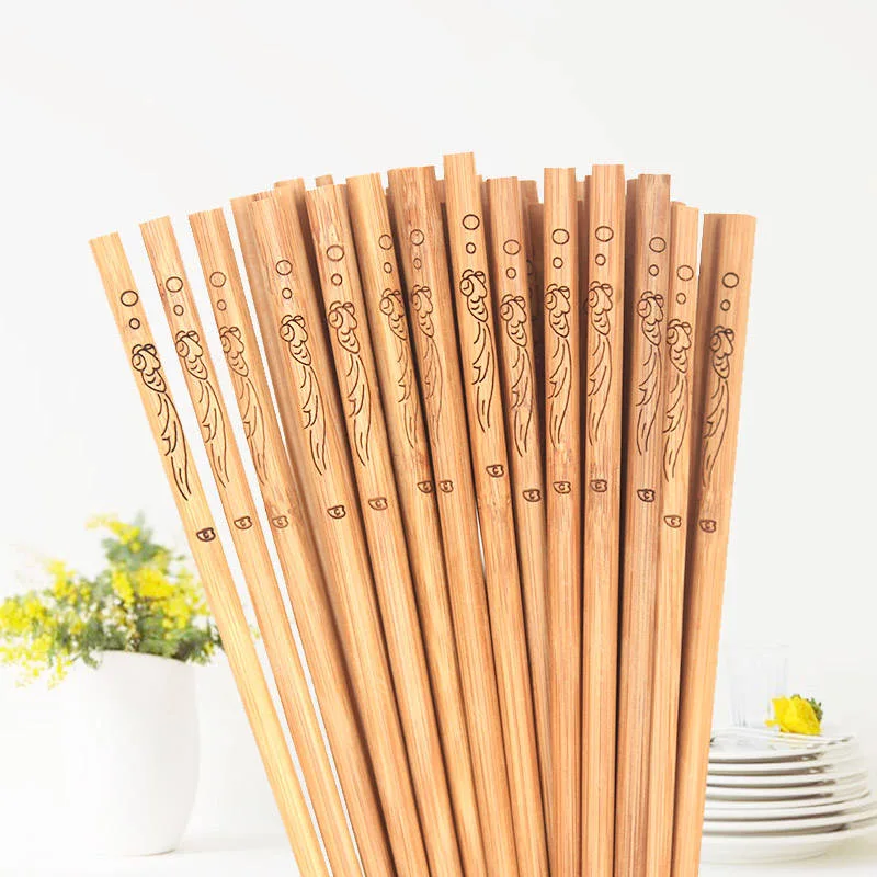 wholesale natural Japanese style bamboo chopsticks  Laser Engraved Chopsticks  with customized logo for hotel household