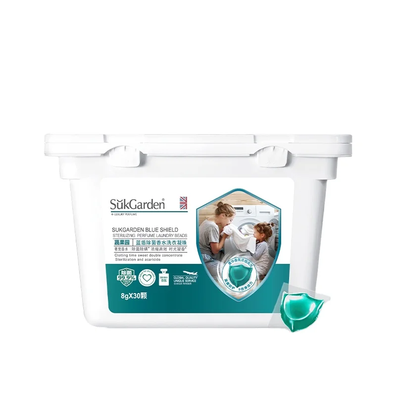 Sukgarden Blue Shield 8 г * 30 безводный фермент 99% глубокое удаление пятен Стерилизация и дезинфекция стиральный порошок
