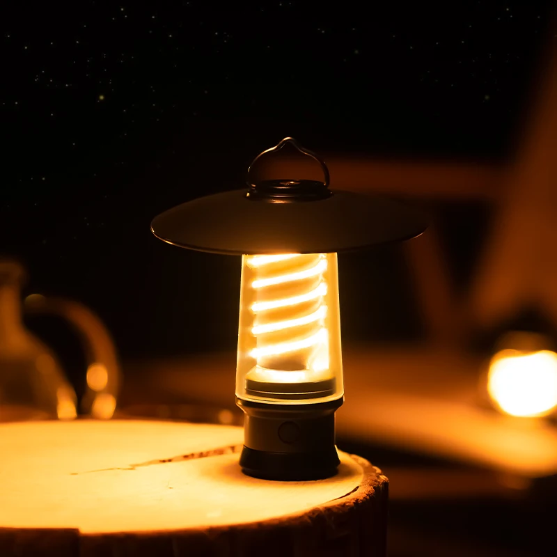 2023 Updated USB Rechargeable High Lumen Vintage Camping Light Multi-Function Flashlight Outdoor Portable Searchlight