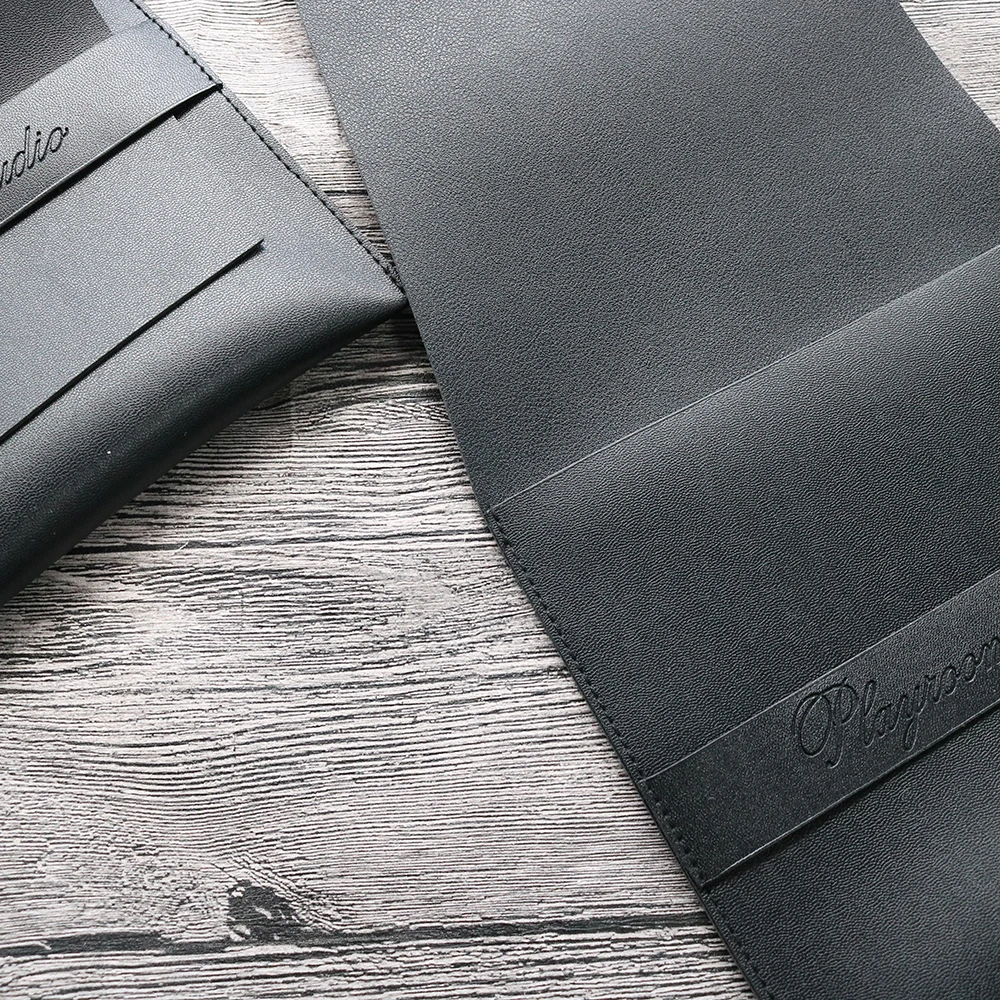 Leather Stationery Bag Pencil Case with Tuck in Flap