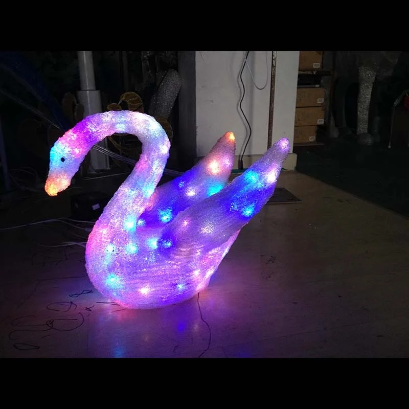 Acrylic holiday creations color change swan decorations led lighted goose Christmas decoration lights