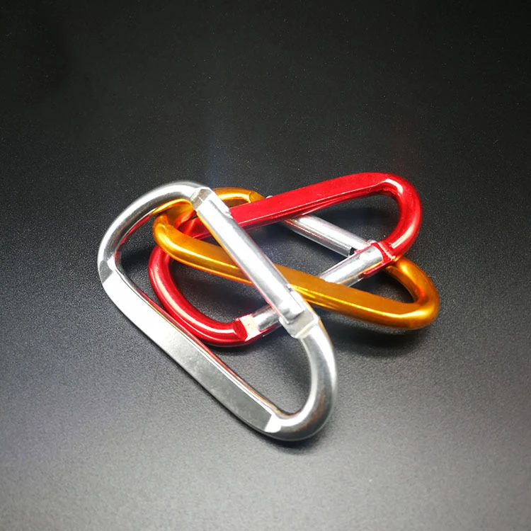 80mm carabiner personalized anodized aluminum D ring key chain custom carabiner