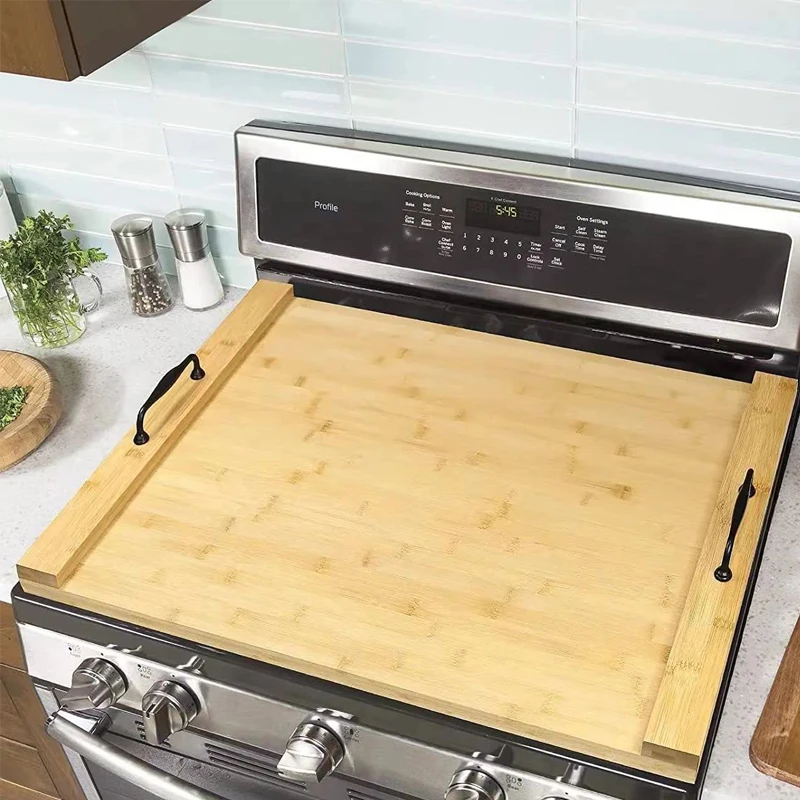 Wood Stove Top Covers Board For Electric Gas Stove Large Noodle Board Stove Cover Cutting Board With Handles