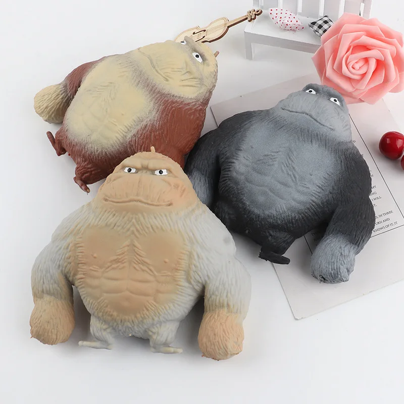 Soododo TPR Funny Stress Relief Squeeze Strong Chimpanzees Fidget Toy Stuffed Animal Toys