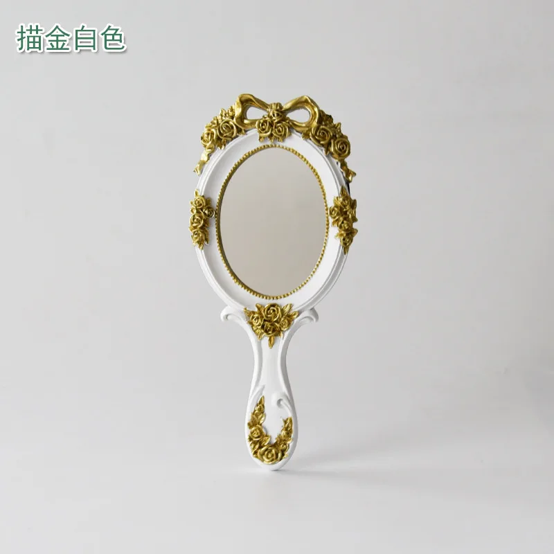 Retro mirror portable European resin makeup mirror