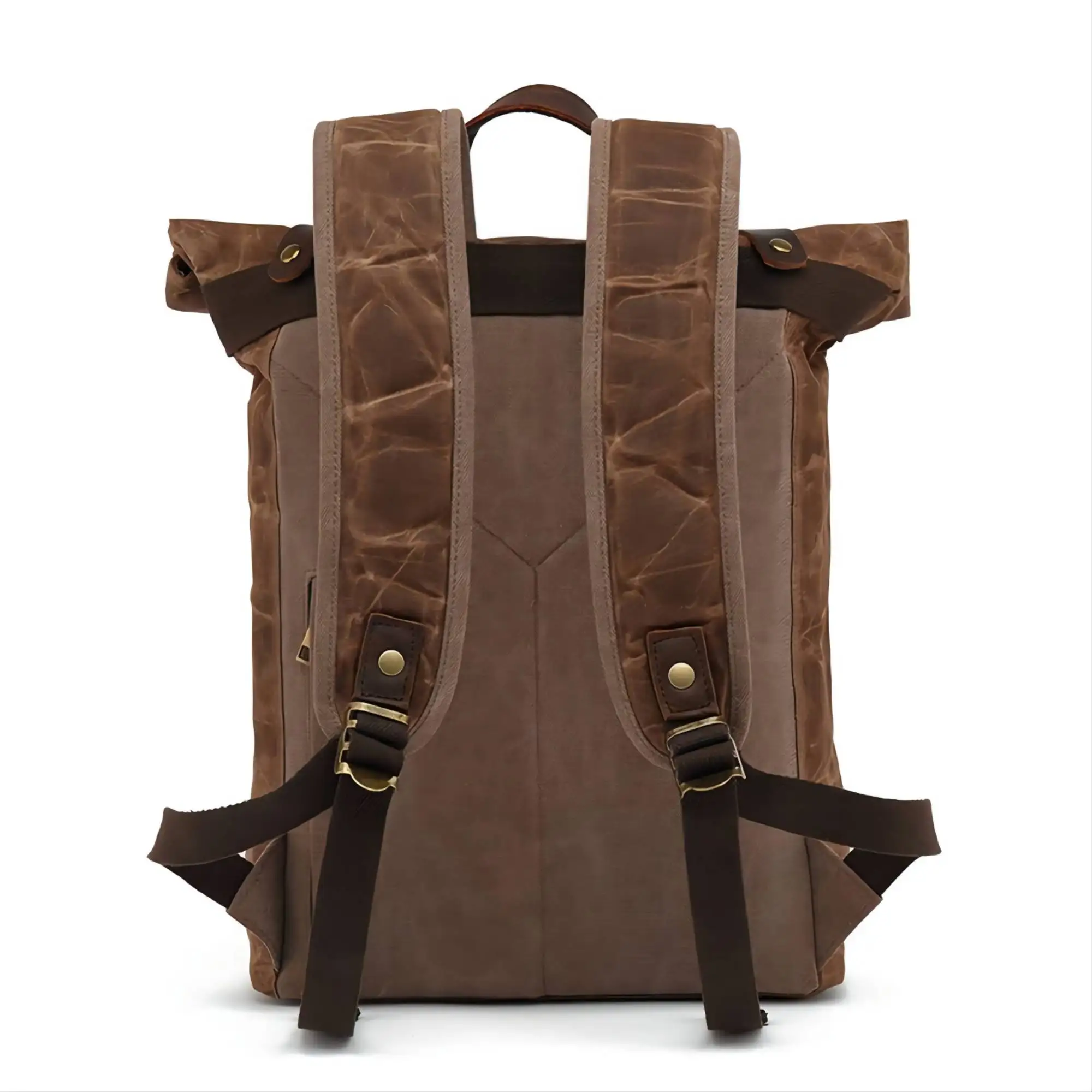 Strong Waxed Canvas Shoulder Backpack Bag Outdoor Waterproof Anti-theft Computer Bag Mountaineering Backpack