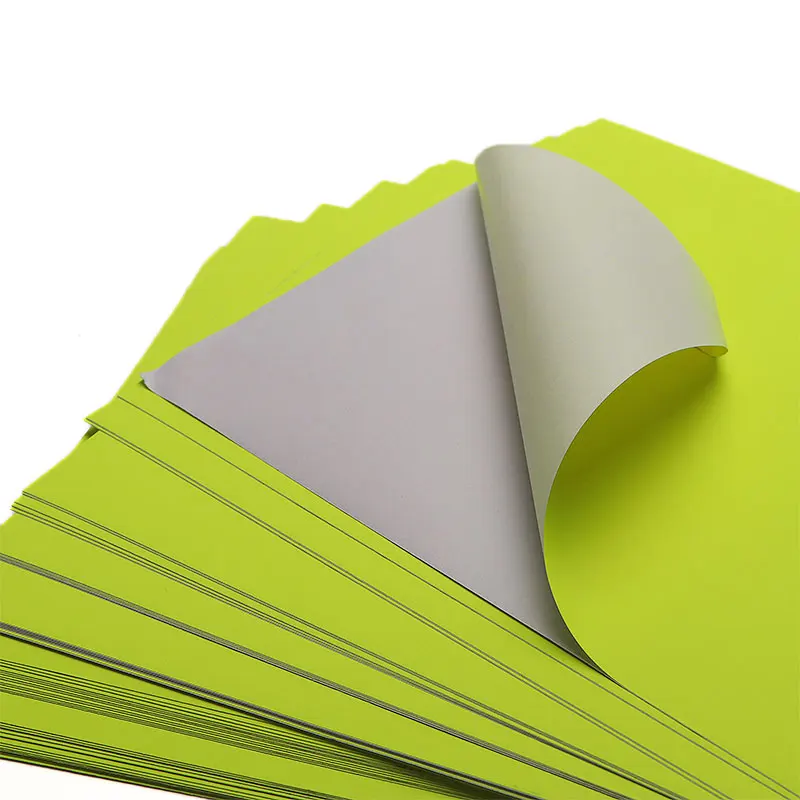HH 076 Adhesive Stickers Glossy and Matte Surface Labels Laser Digital Printing Florescent Green Sticker Paper